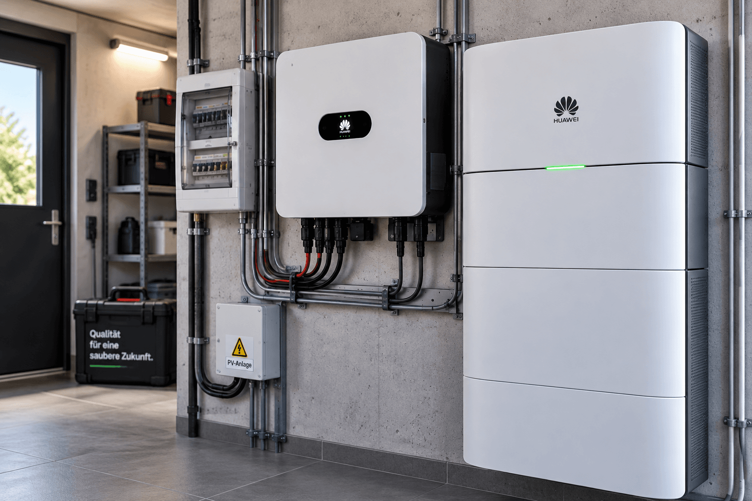Batteriespeicher und Wechselrichter einer Photovoltaikanlage von Jozes Solar
