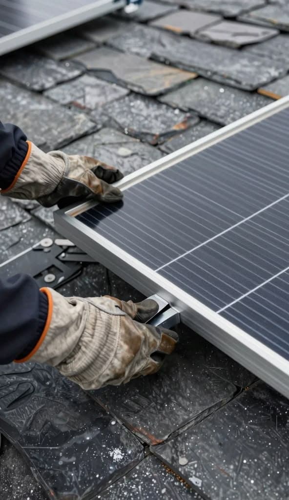 Montage der Solarmodule